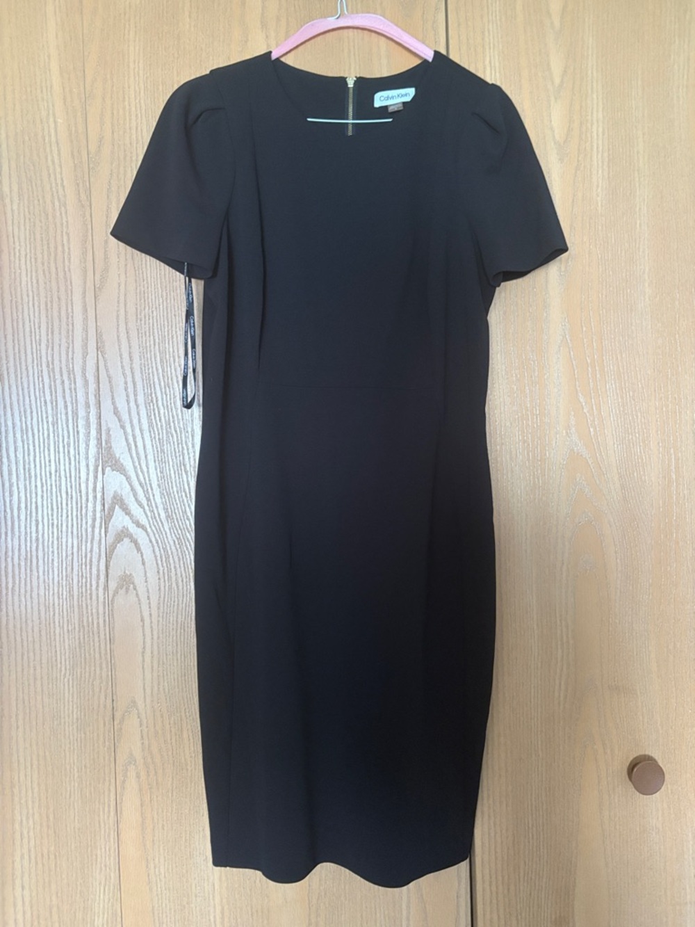 Calvin Klein Black Short Sleeve Sheath Dress